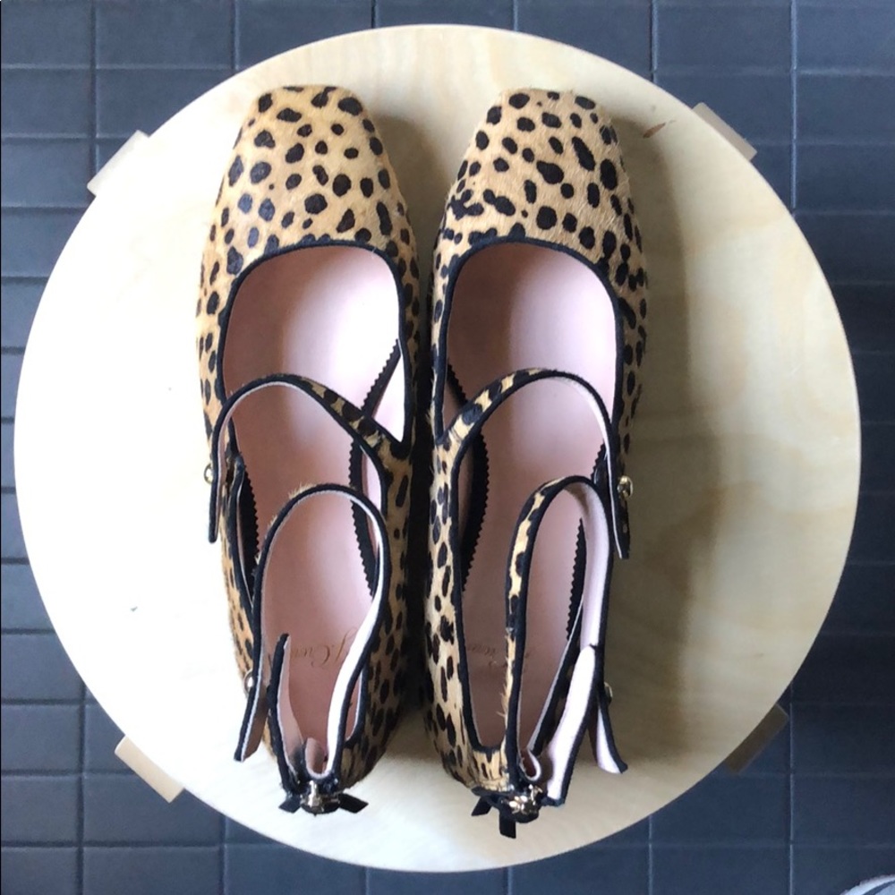J.Crew leopard print calf hair flats